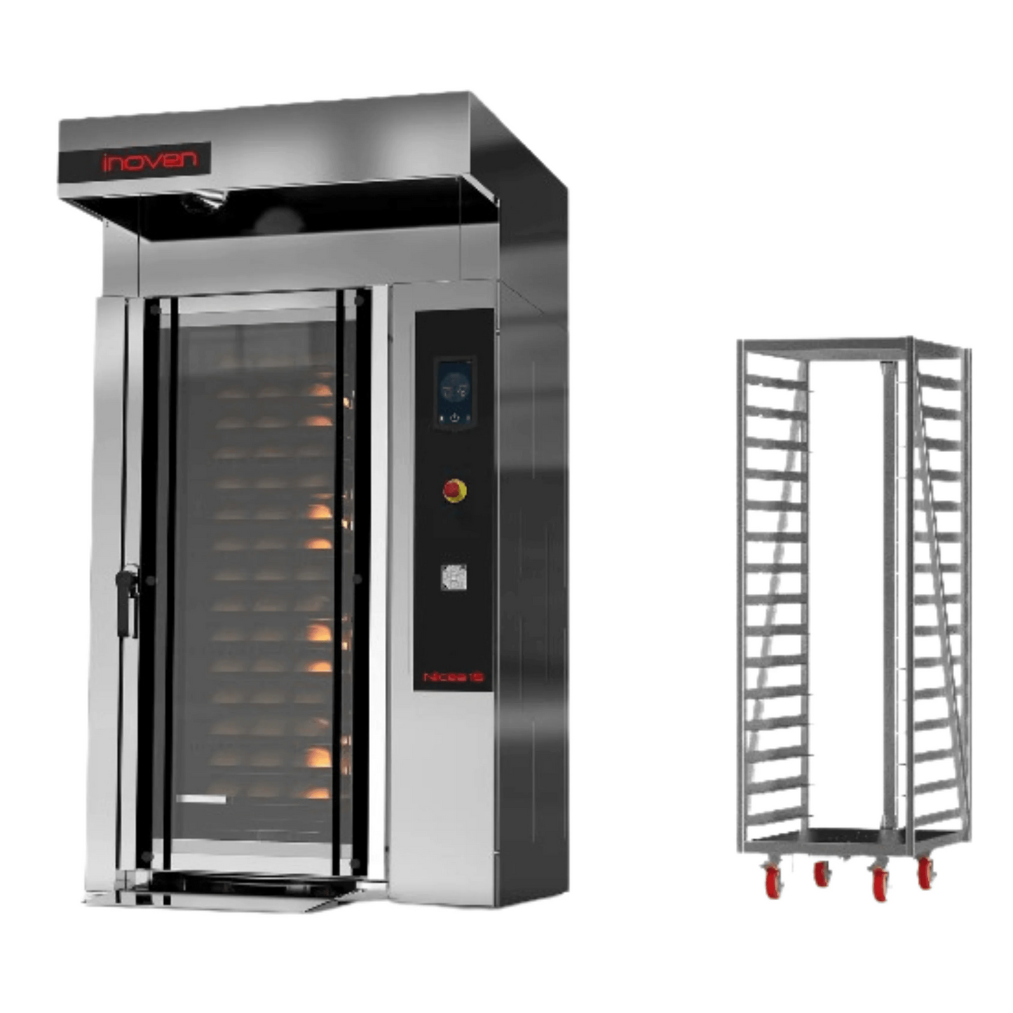 GAS ROTARY BAKERY OVEN WITH TROLLEY AYF-15G NICEA