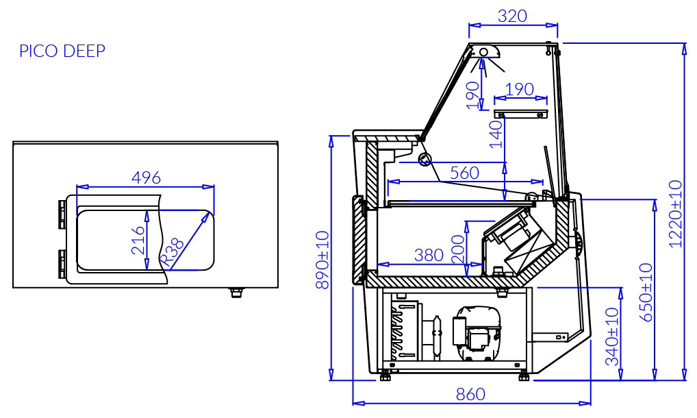 MEAT REFRIGERATED DISPLAY MONIKA DEEP 150